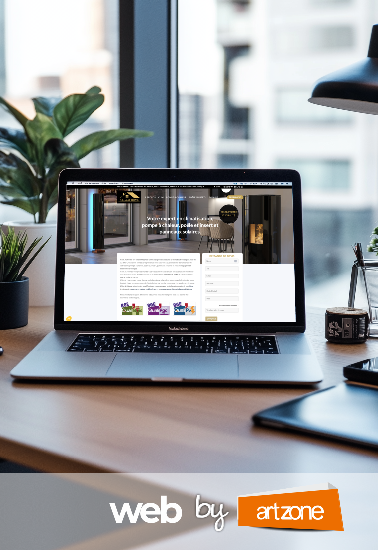 création de site internet Var 83 Clim At Home Art Zone-2024